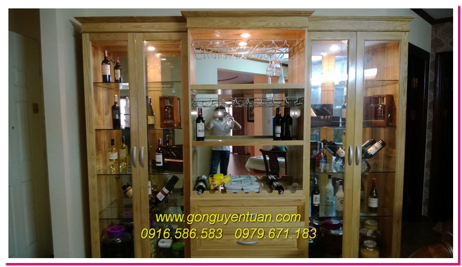 Tủ rượu gỗ sồi nga đẹp